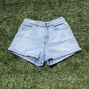High waisted jean shorts